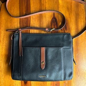 Vintage Fossil Gemma crossbody pebbled leather